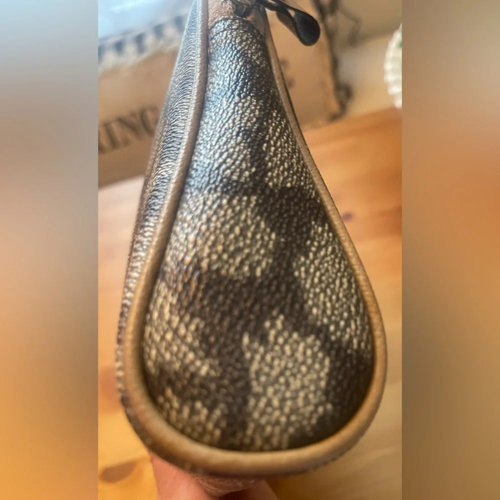 Yves Saint Laurent Black and Tan Patterned Cosmetic Pouch